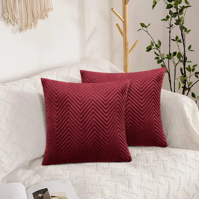 Burgundy Cushion Covers Pack Of 2 