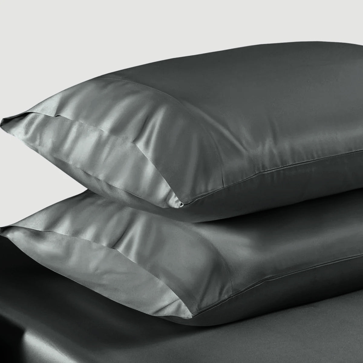 Charcoal silk pillowcases