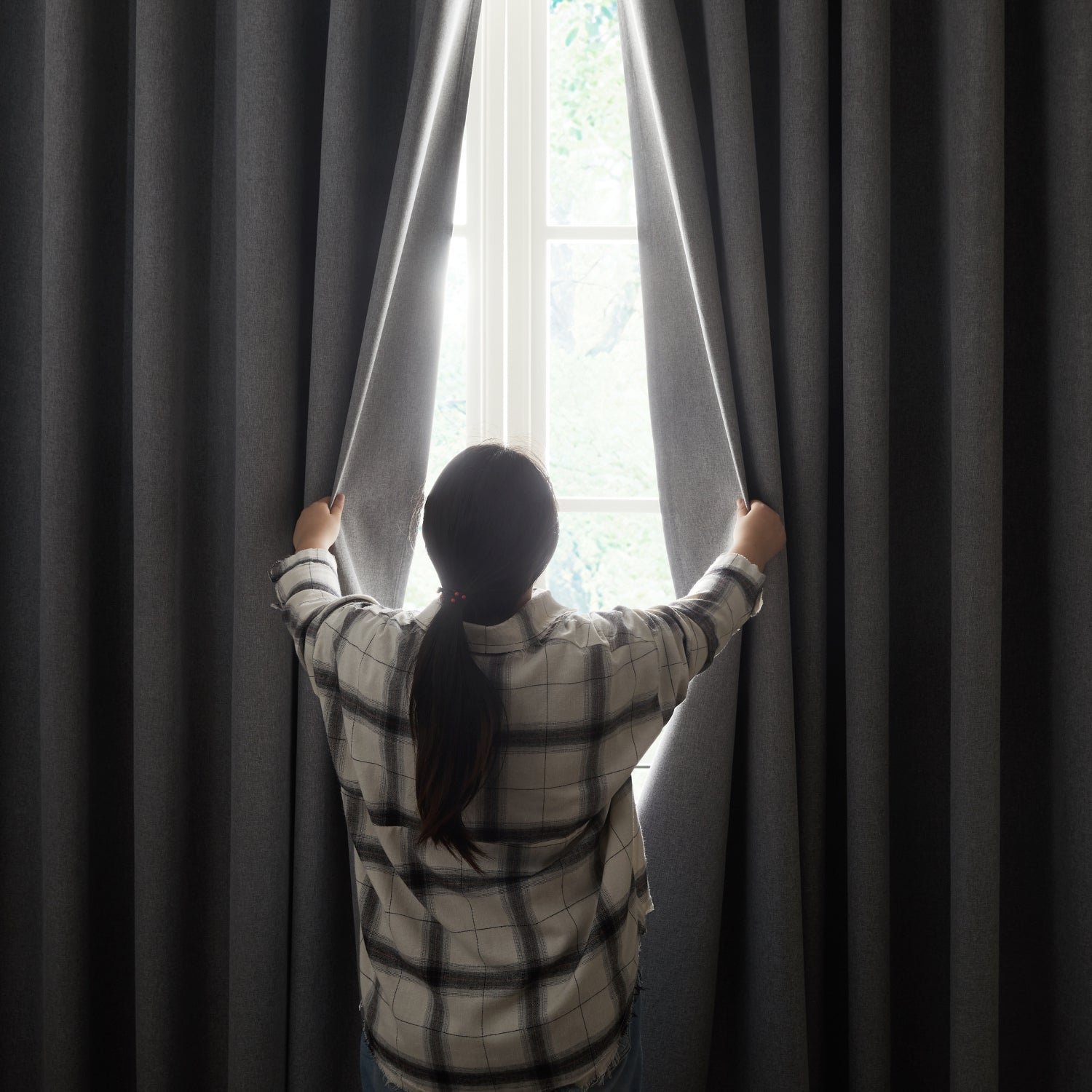 Charcoal curtains for living room 