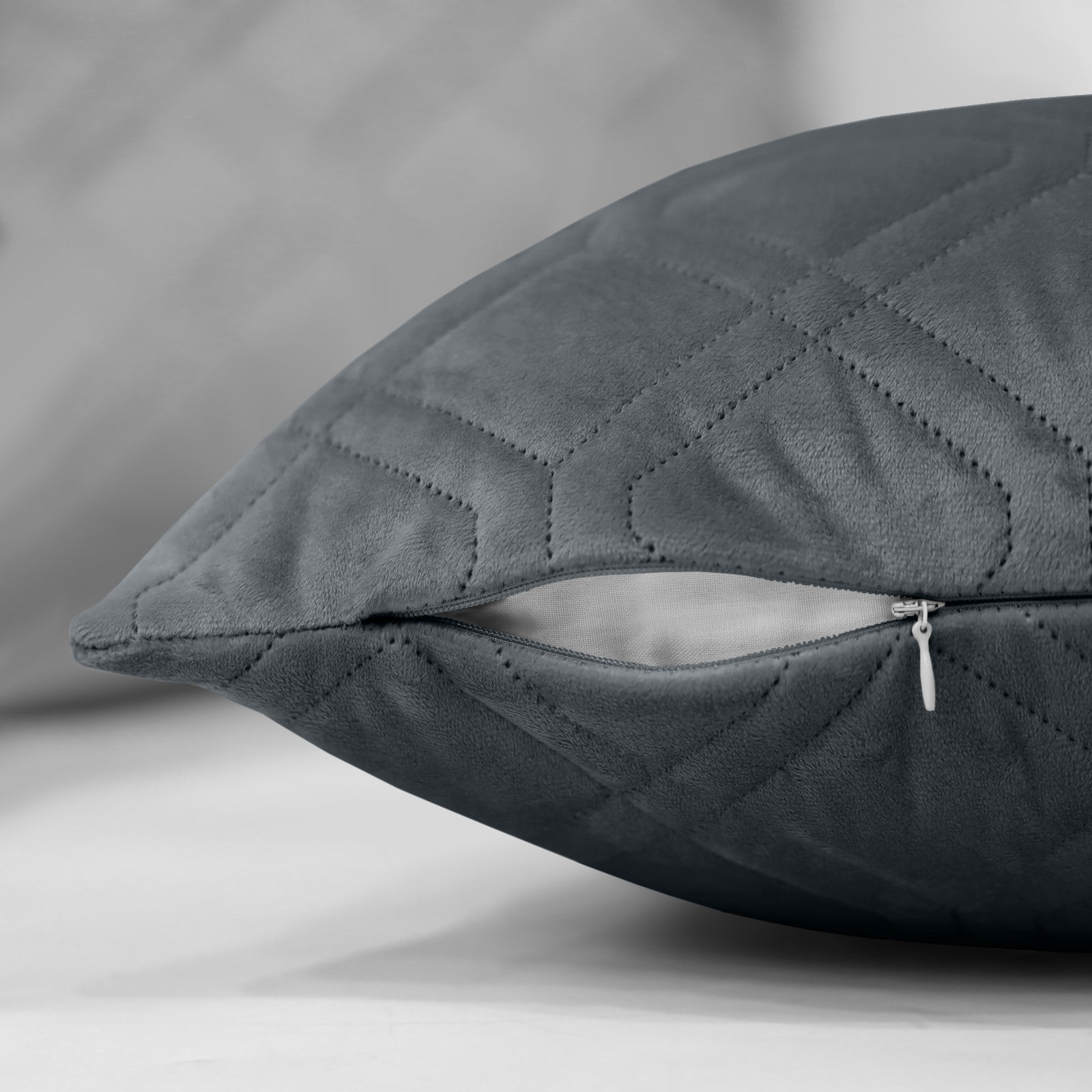 Pack Of 2 Embossed Velvet Cushion Cover Diamond Pattern