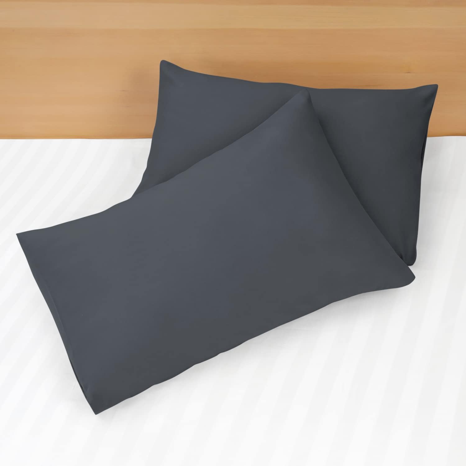 4 Piece Plain Bedding Set Charcoal