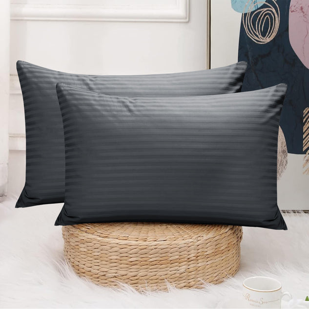 Grey striped pillow cases hotsell