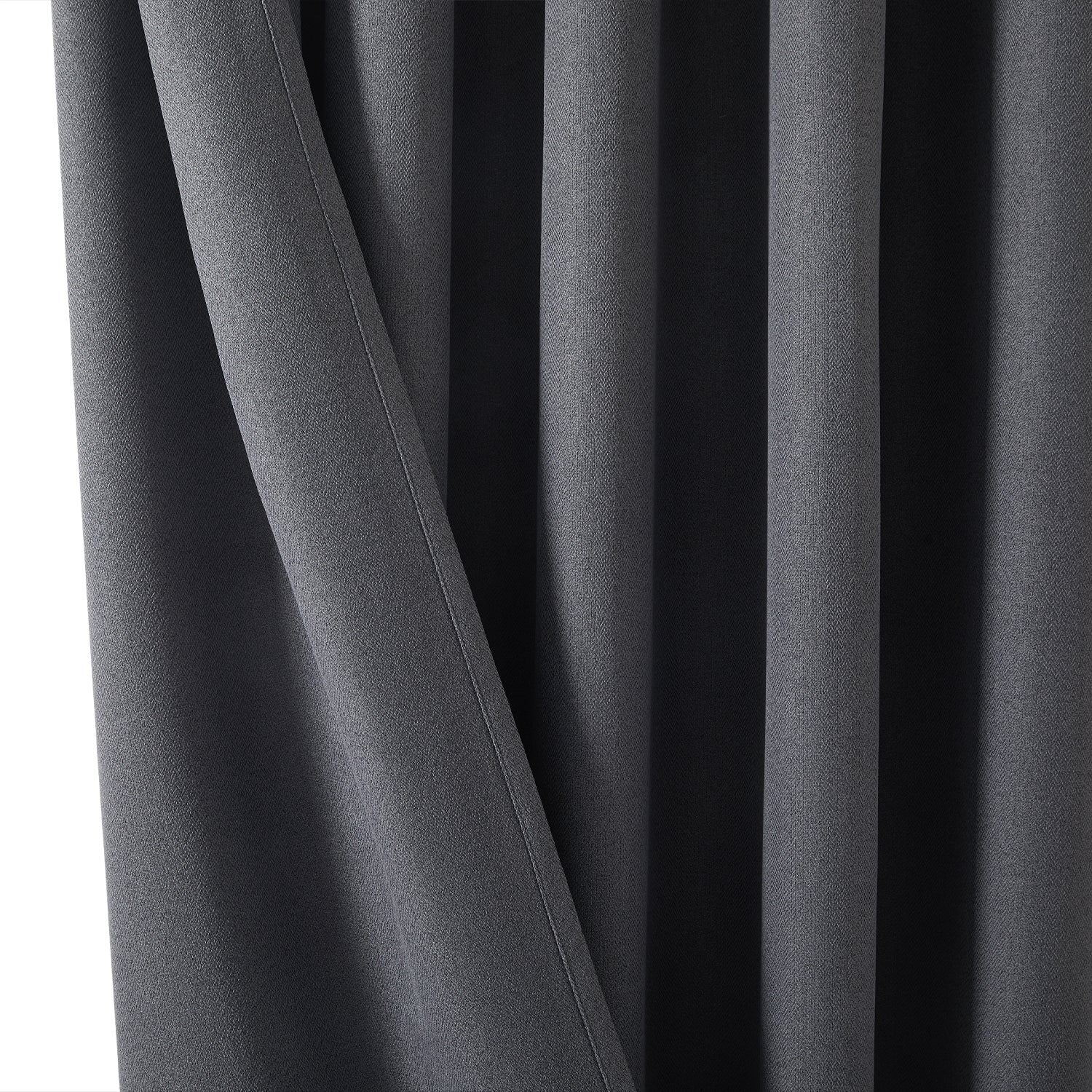100% Blackout Linen Curtains  Luxury Thermal Eyelet Ready Made