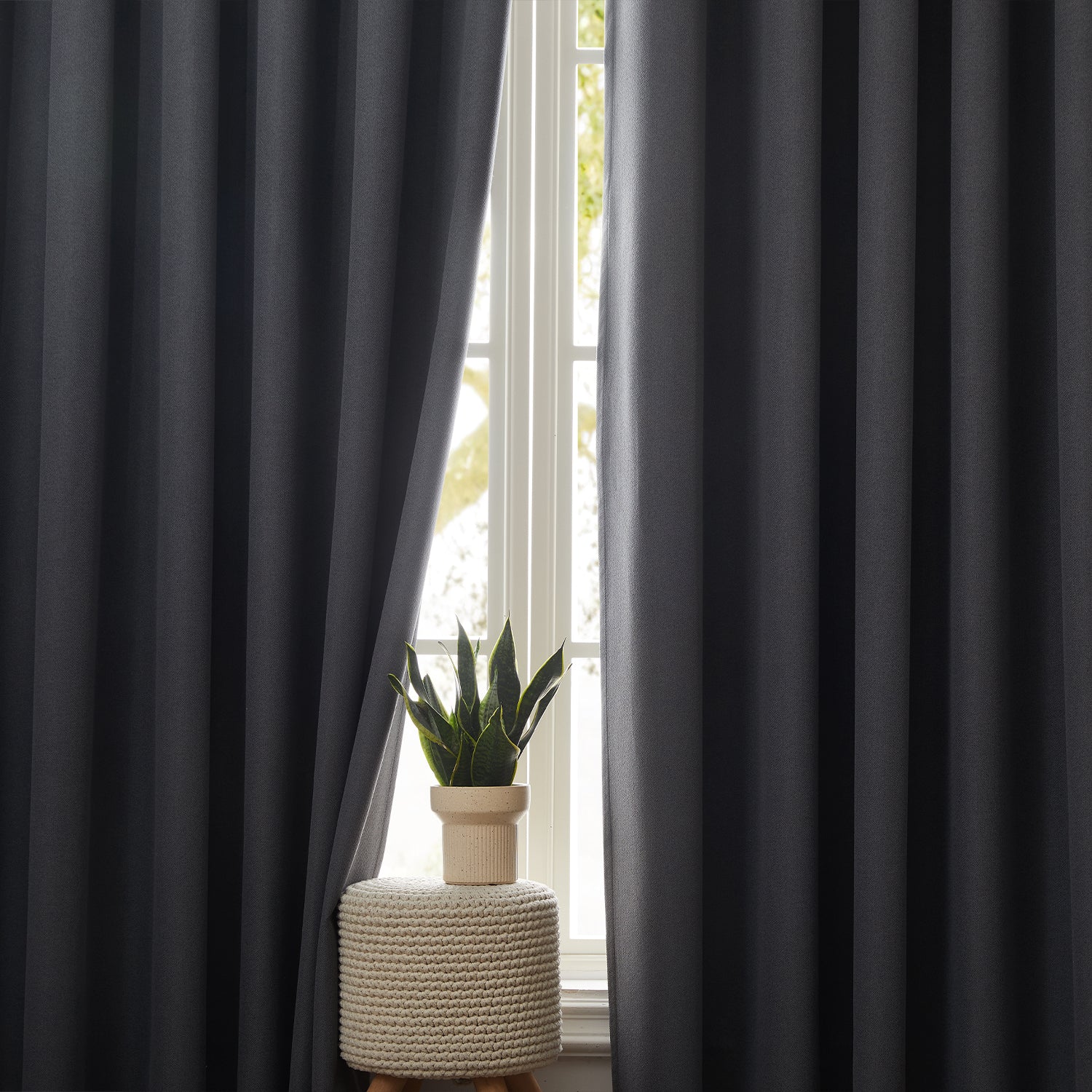 100% Blackout Linen Curtains  Luxury Thermal Eyelet Ready Made