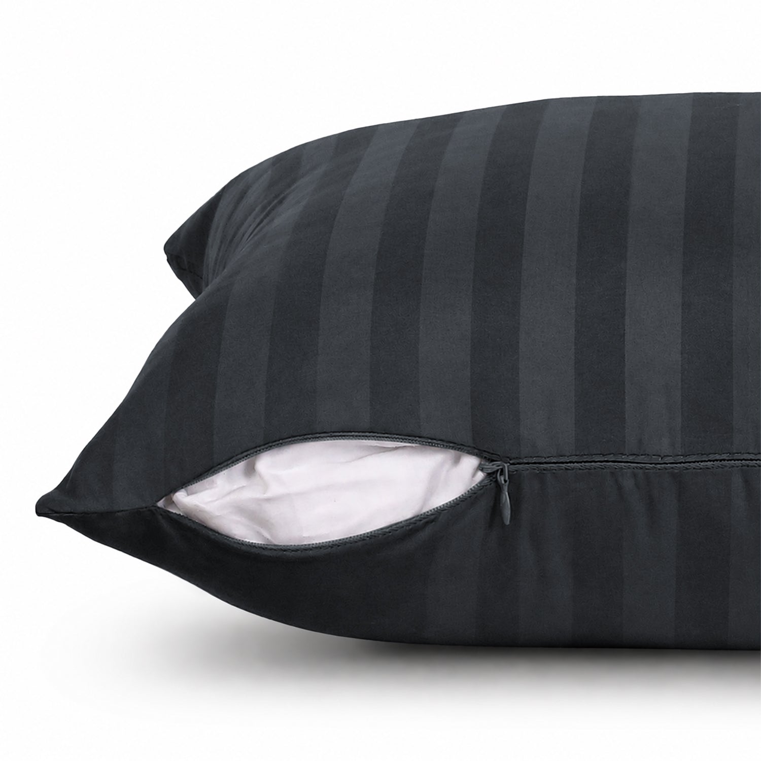 Pair of Soft Microfibre Stripe Cushion Covers for Bed & Living Room Decor