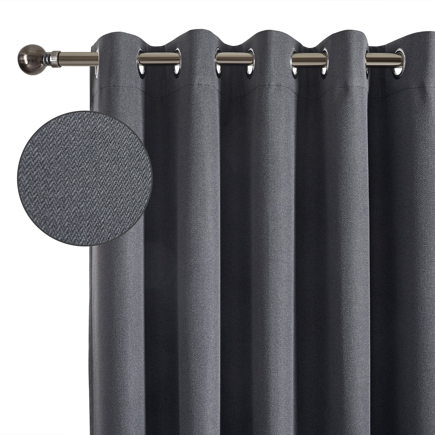 100% Blackout Linen Curtains  Luxury Thermal Eyelet Ready Made
