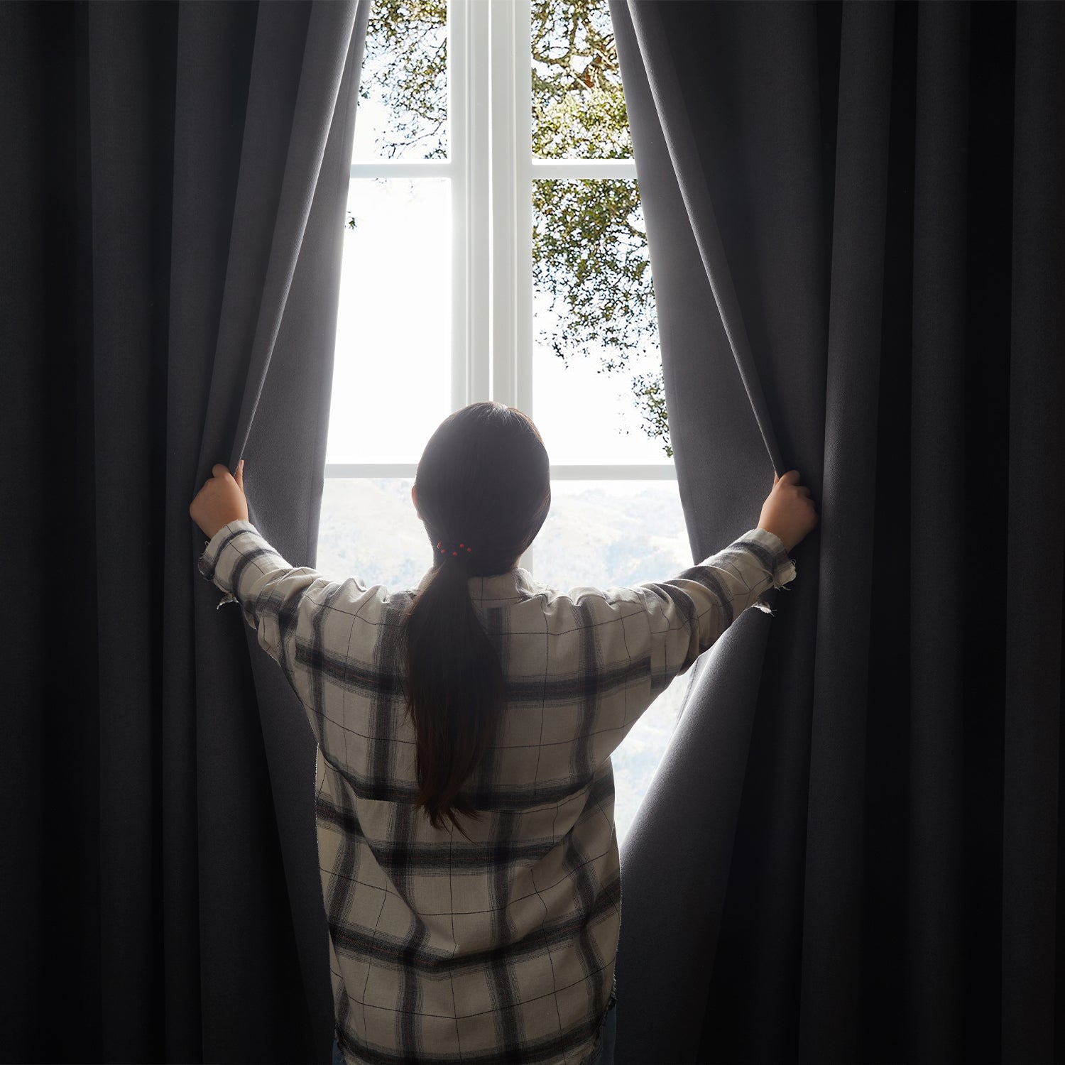 100% Blackout Linen Curtains  Luxury Thermal Eyelet Ready Made