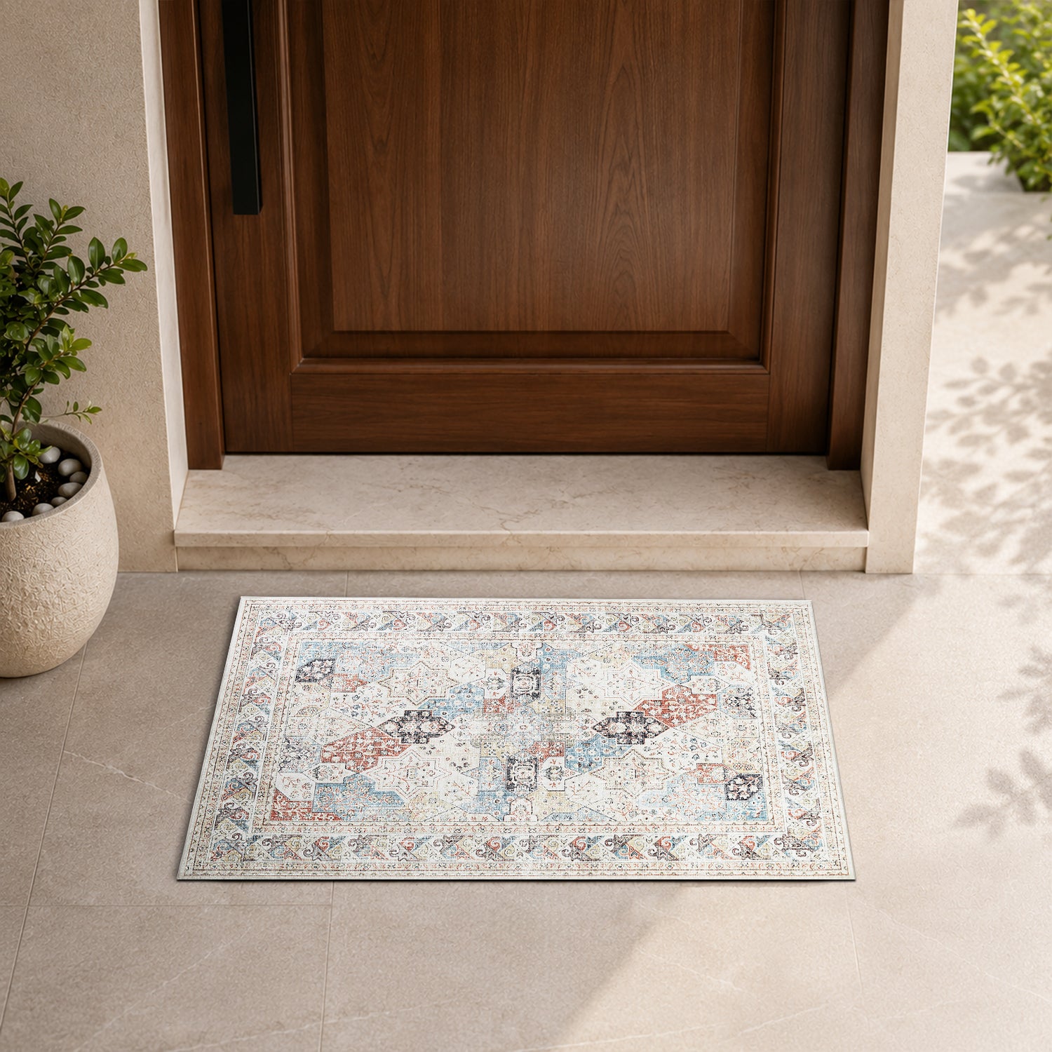 Vintage Coastal Rug Oriental Style For Modern Living Room