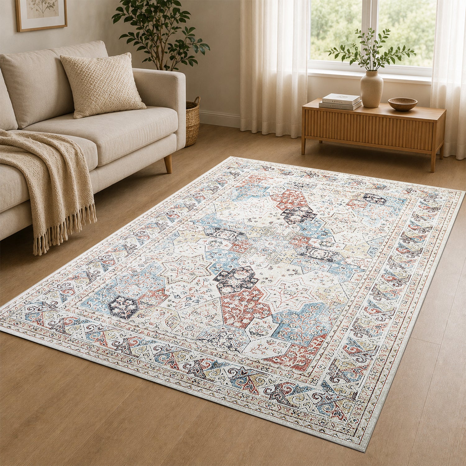 Vintage Coastal Rug Oriental Style For Modern Living Room