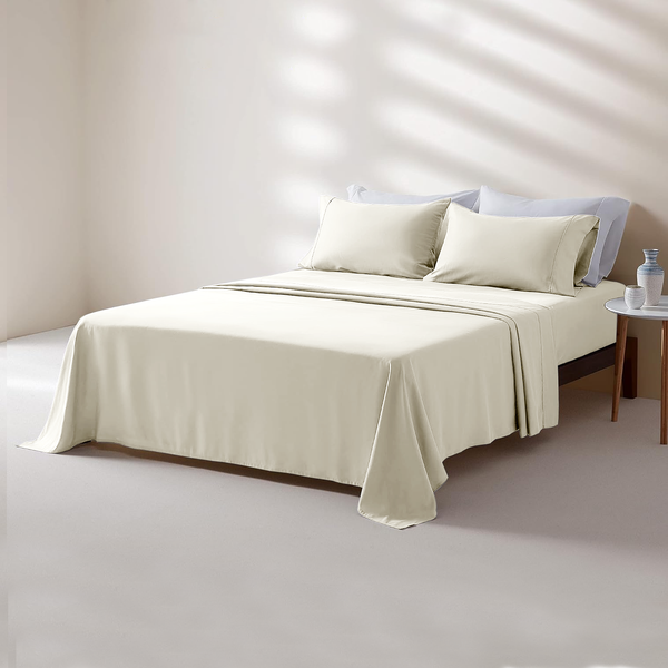 Cream Flat Sheet 100% Egyptian Cotton Bed Sheet