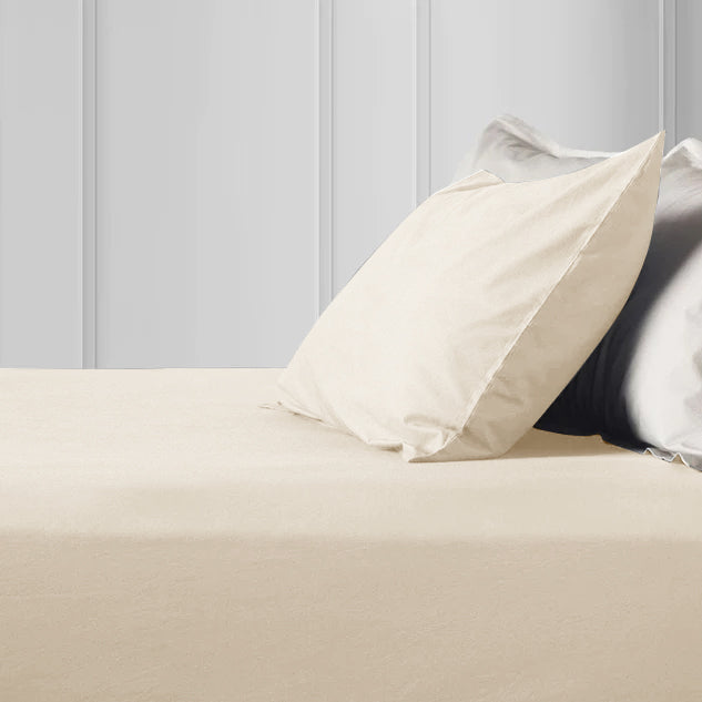 Cream Pillowcases Plain Dye Pair