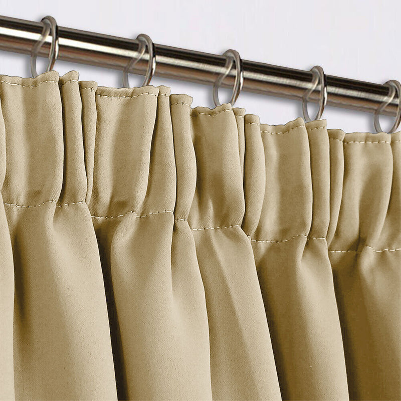 Cream Pencil Pleat Curtains Thermal Blackout