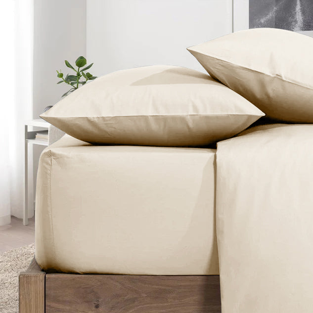 Cream Pillowcases Plain Dye Pair