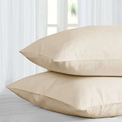 Cream Pillow cases Plain Dye Pair