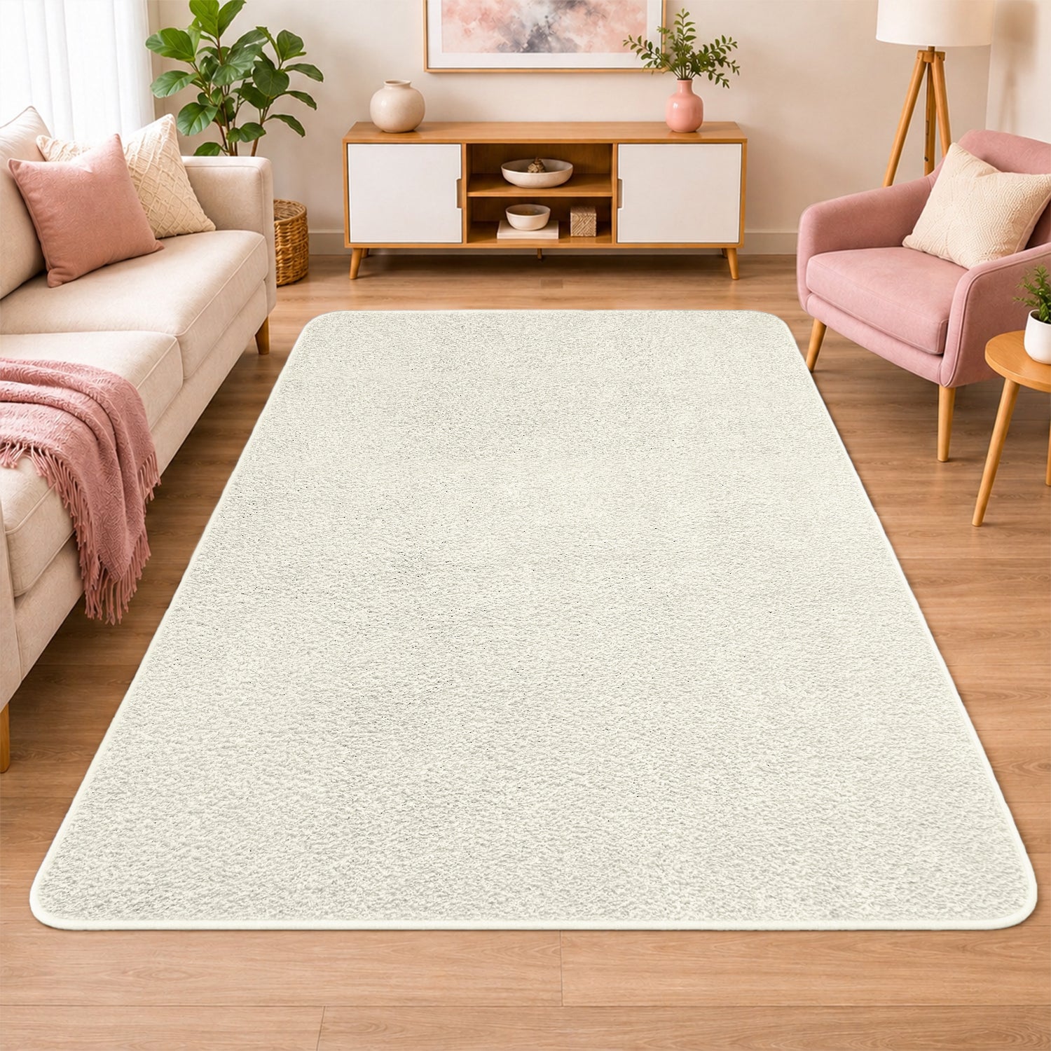 Fluffy Large Area Rug - Low Pile & Thick Pashmina Style