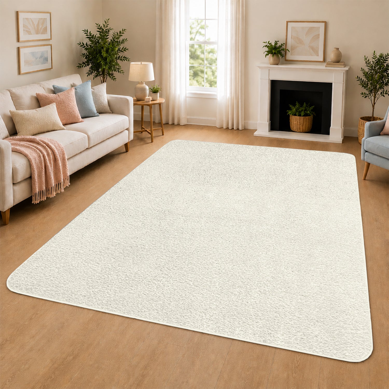 Fluffy Large Area Rug - Low Pile & Thick Pashmina Style