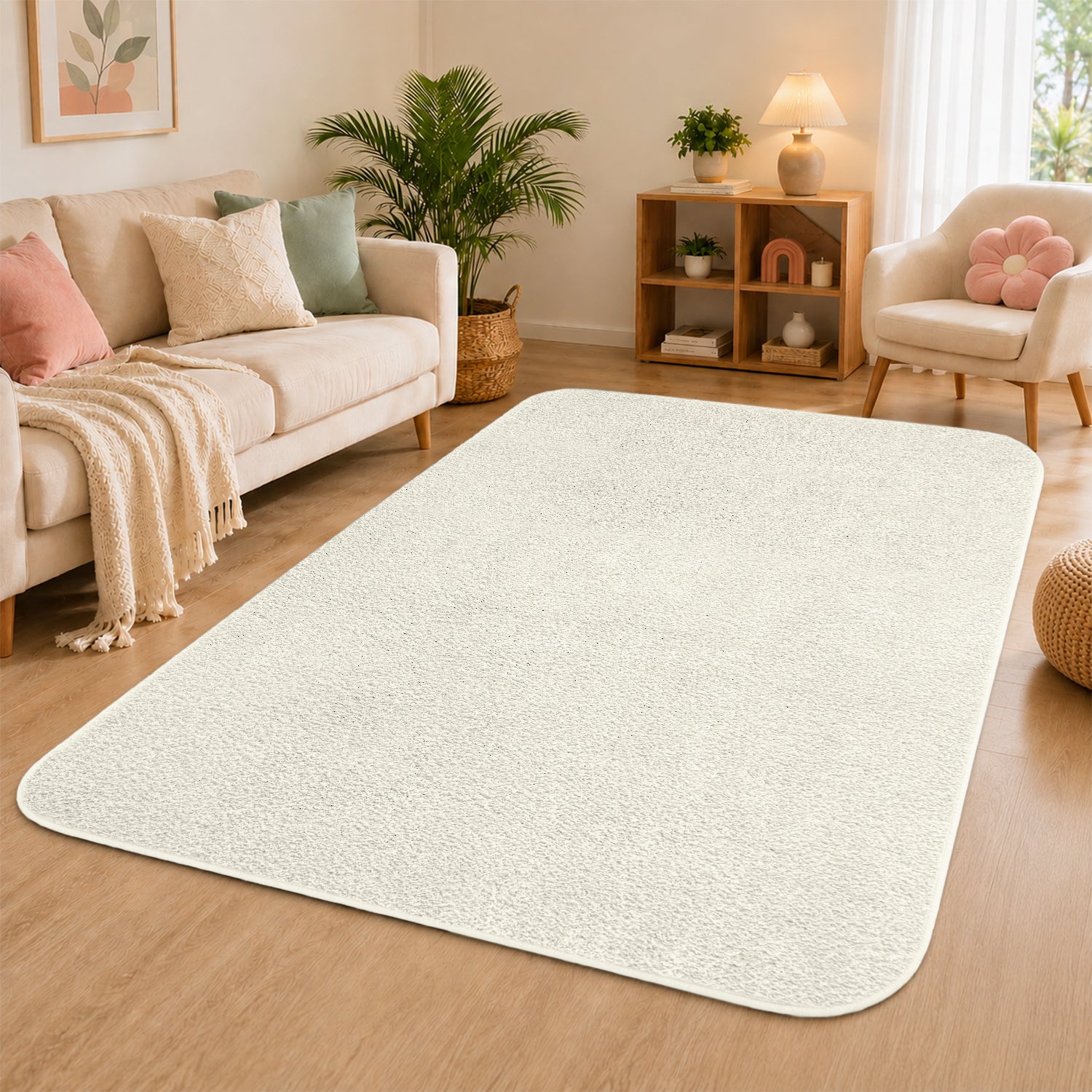 Fluffy Large Area Rug - Low Pile & Thick Pashmina Style