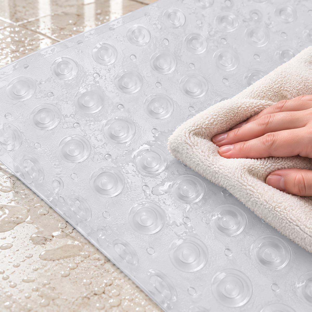 Non Slip Shower Mat for Elderly Safe, Secure & Comfortable Bathing