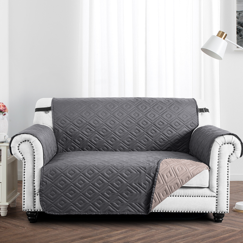 Reversible Dark Grey Protective Sofa Covers