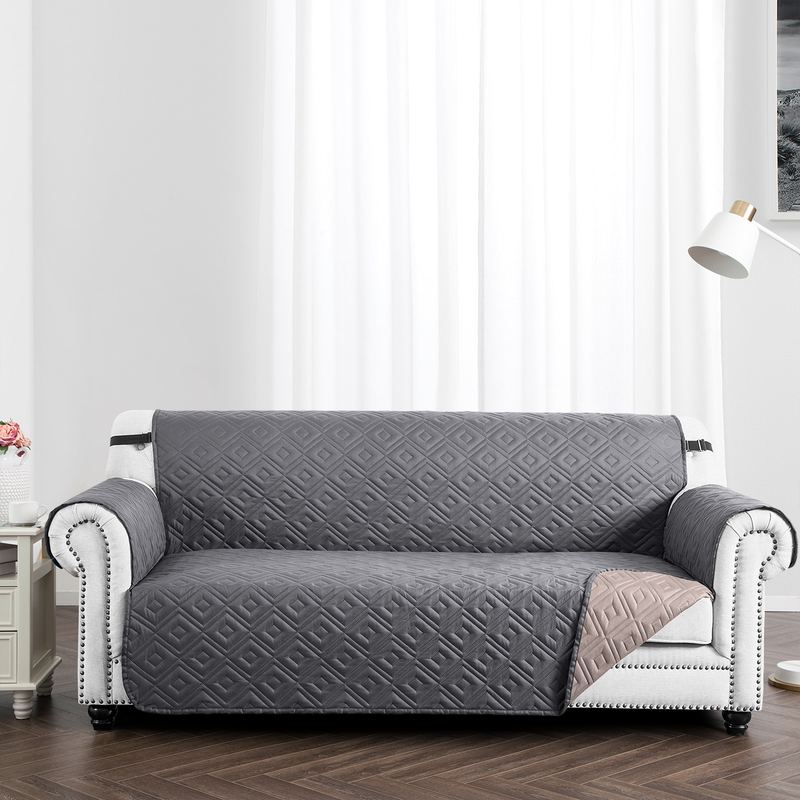 Reversible Dark Grey Protective Sofa Covers
