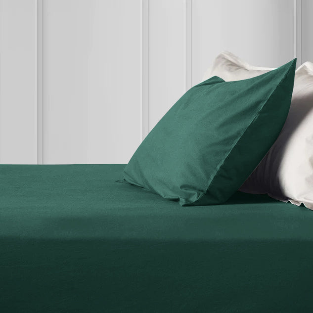 Emerald Green Pillowcases Plain Dye Pair