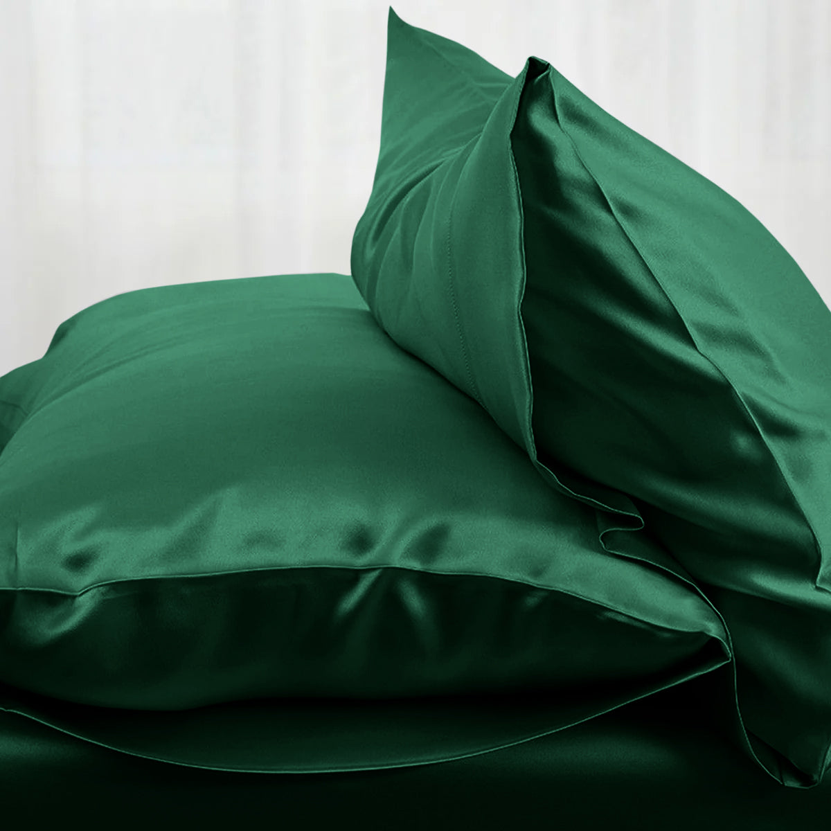 Emerald Green silk pillowcases