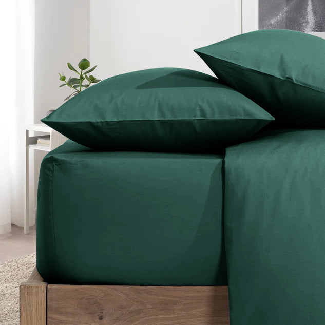 Emerald Green Pillowcases Plain Dye Pair