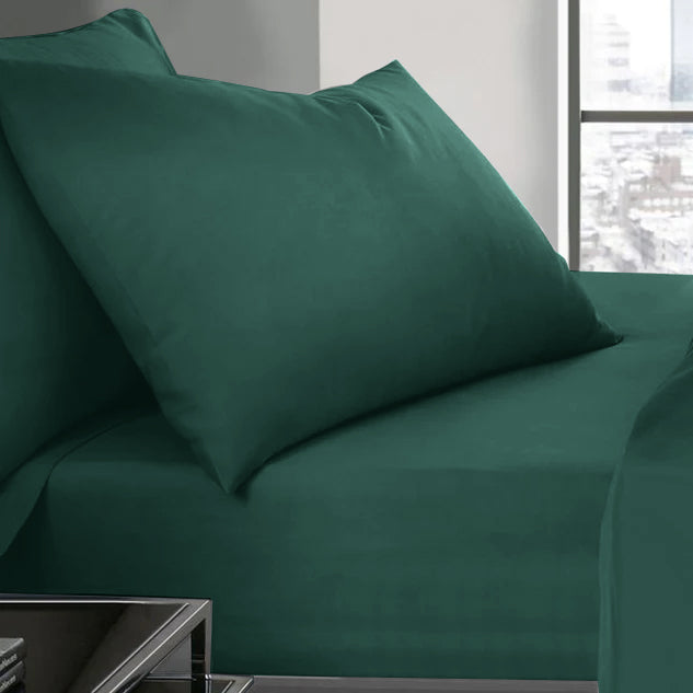 Emerald Green Pillowcases Plain Dye Pair