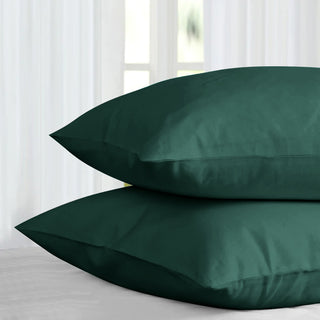 Emerald Green Pillowcases Plain Dye Pair