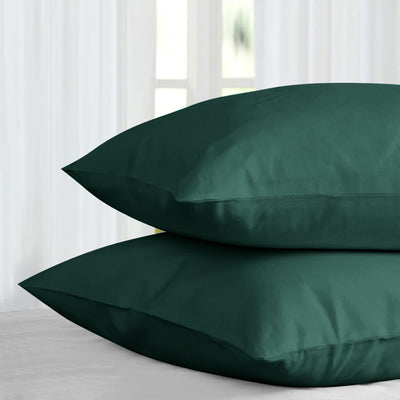 Emerald Green Pillowcases Plain Dye Pair