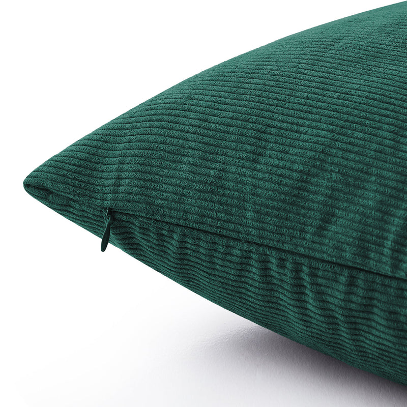 Velvet Corduroy Cushion Covers Emerald Green