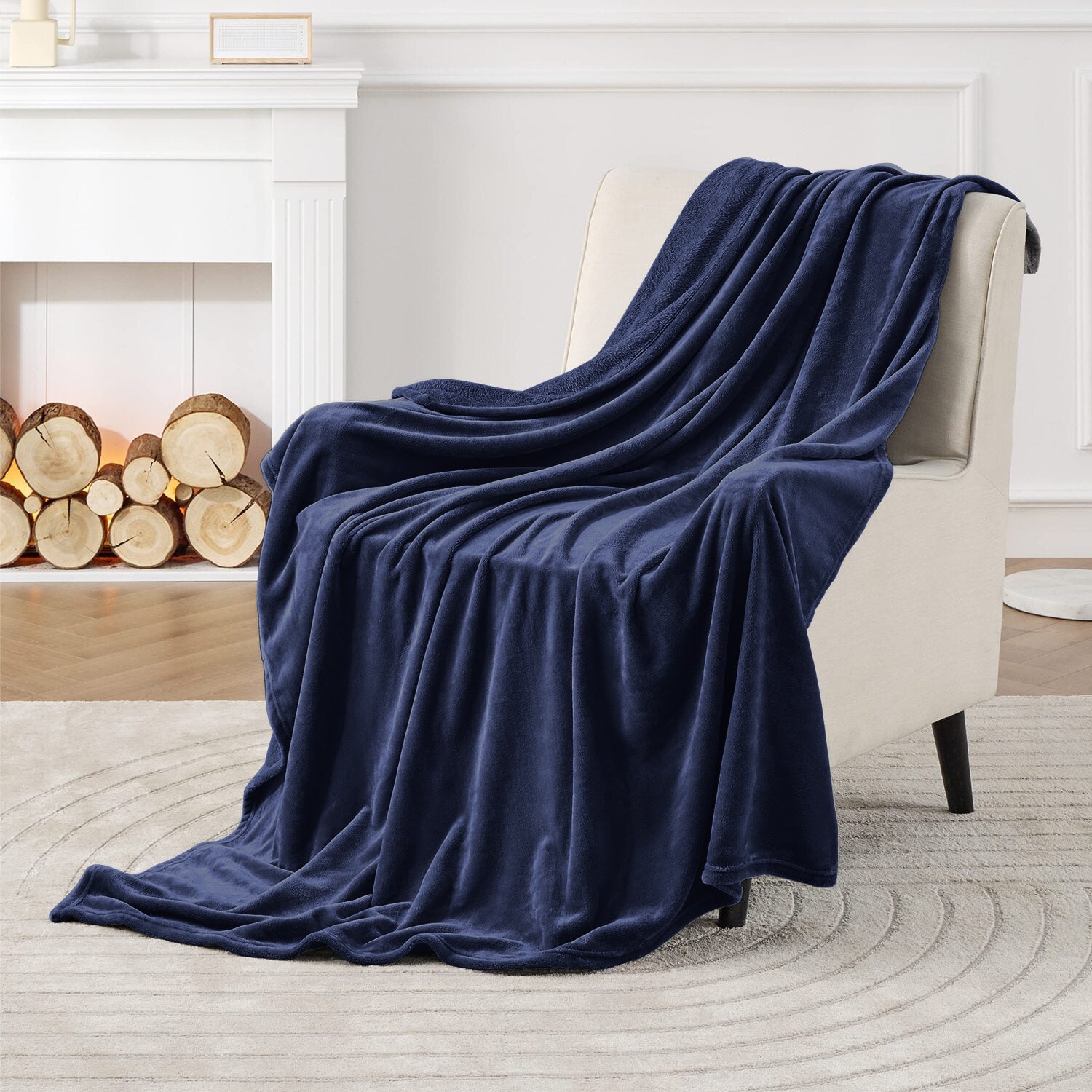 Navy Blue Bed Throw