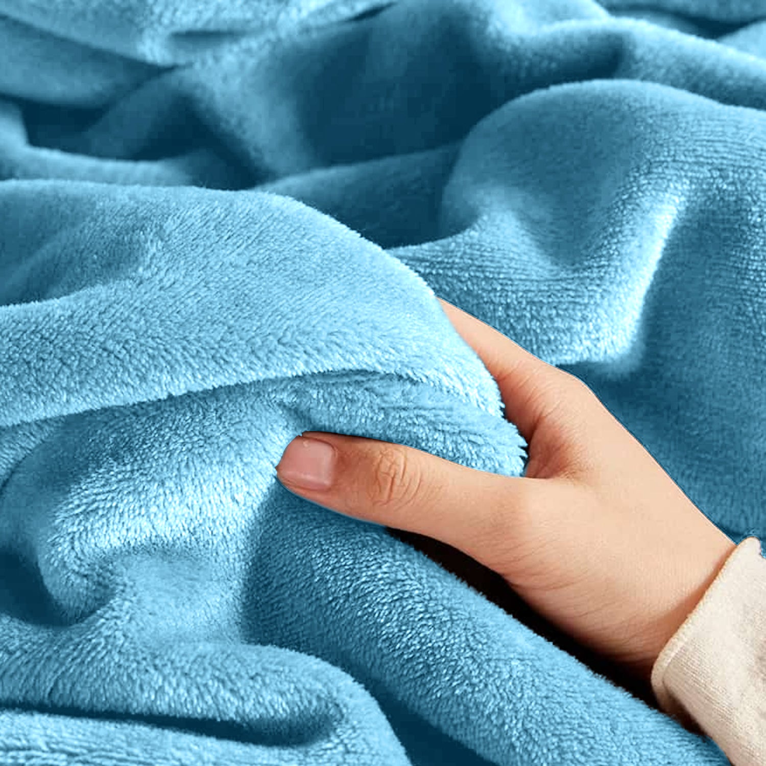 Light Blue Bed Throw