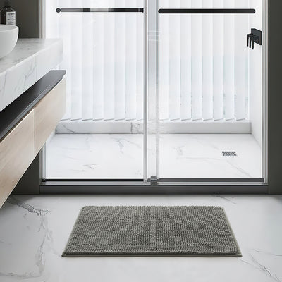 Grey Bath Mat Chenille