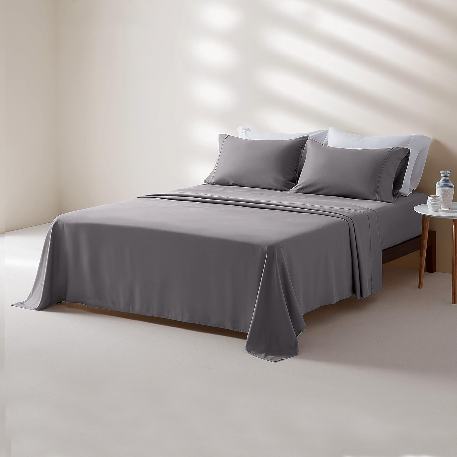 Grey Flat Sheet Egyptian Cotton