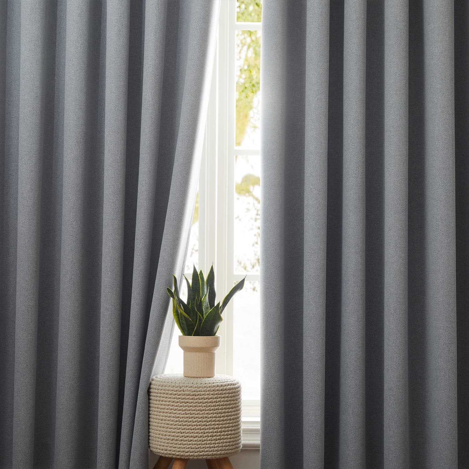 100% Blackout Linen Curtains  Luxury Thermal Eyelet Ready Made