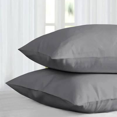 Grey Pillowcases Plain Dye Pair