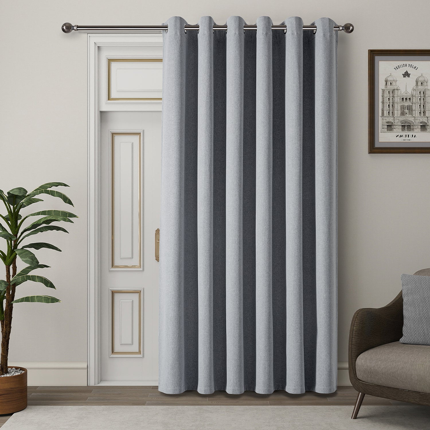 100% Blackout Linen Curtains  Luxury Thermal Eyelet Ready Made