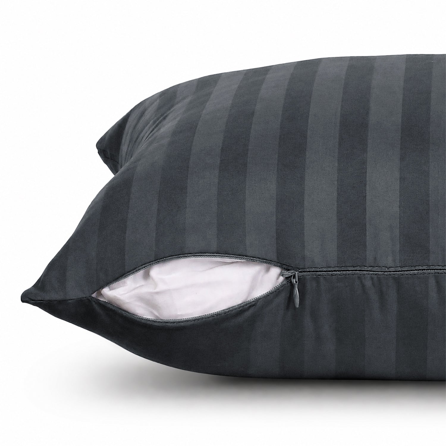 Pair of Soft Microfibre Stripe Cushion Covers for Bed & Living Room Decor