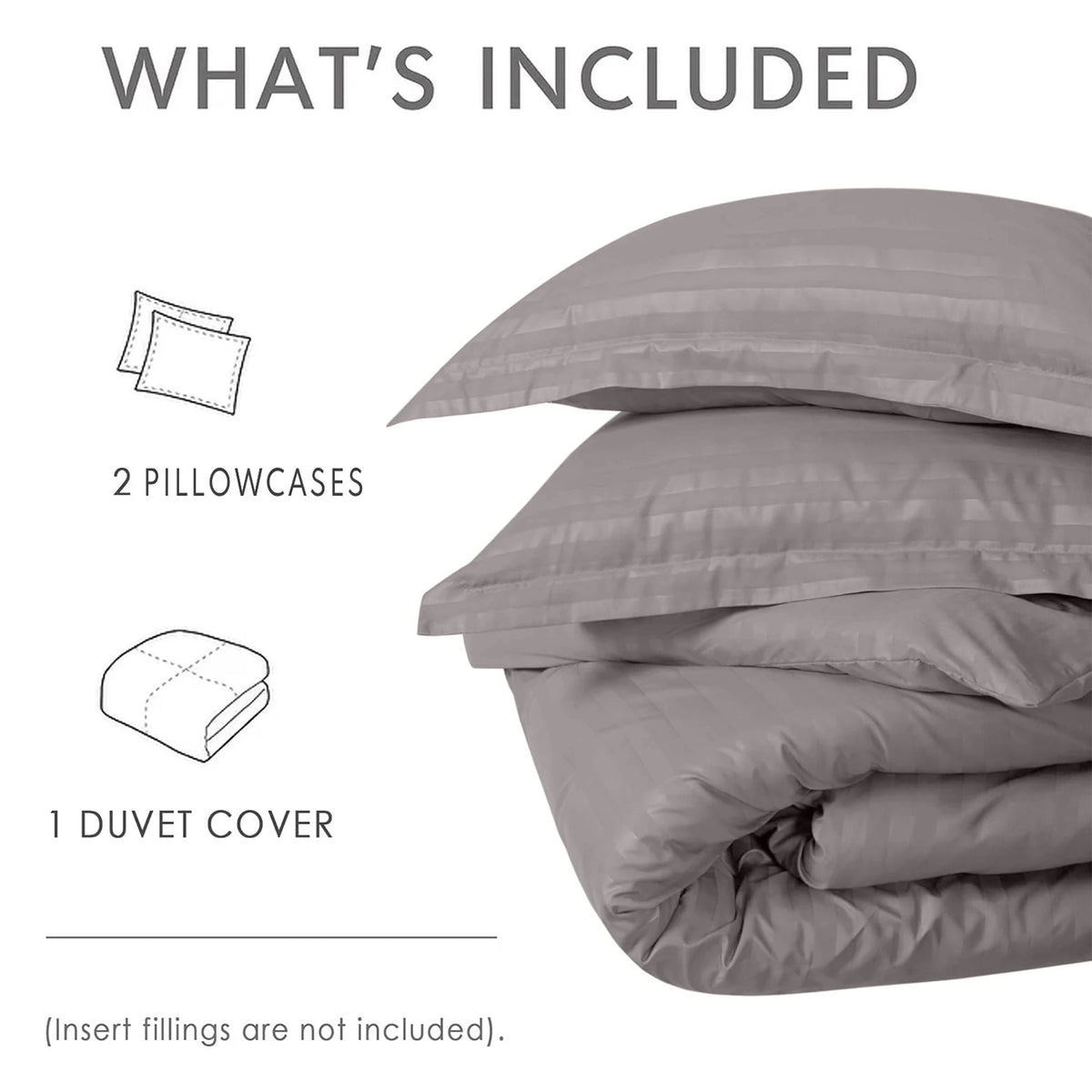 4 Piece Striped Duvet Cover Complete Bedding Set