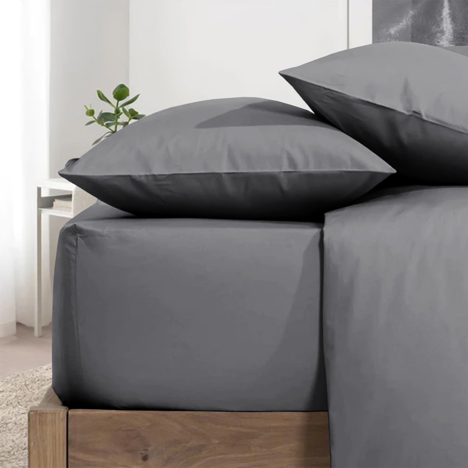 Grey Pillowcases Plain Dye Pair
