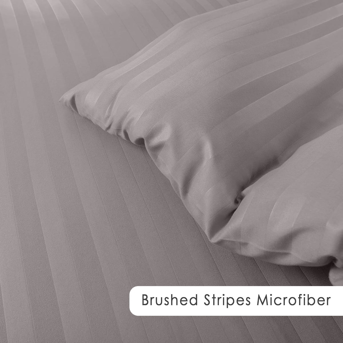 4 Piece Striped Duvet Cover Complete Bedding Set