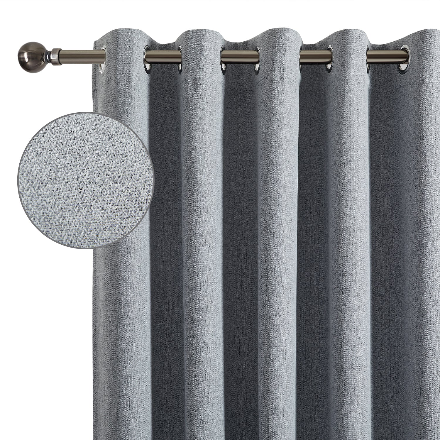 100% Blackout Linen Curtains  Luxury Thermal Eyelet Ready Made