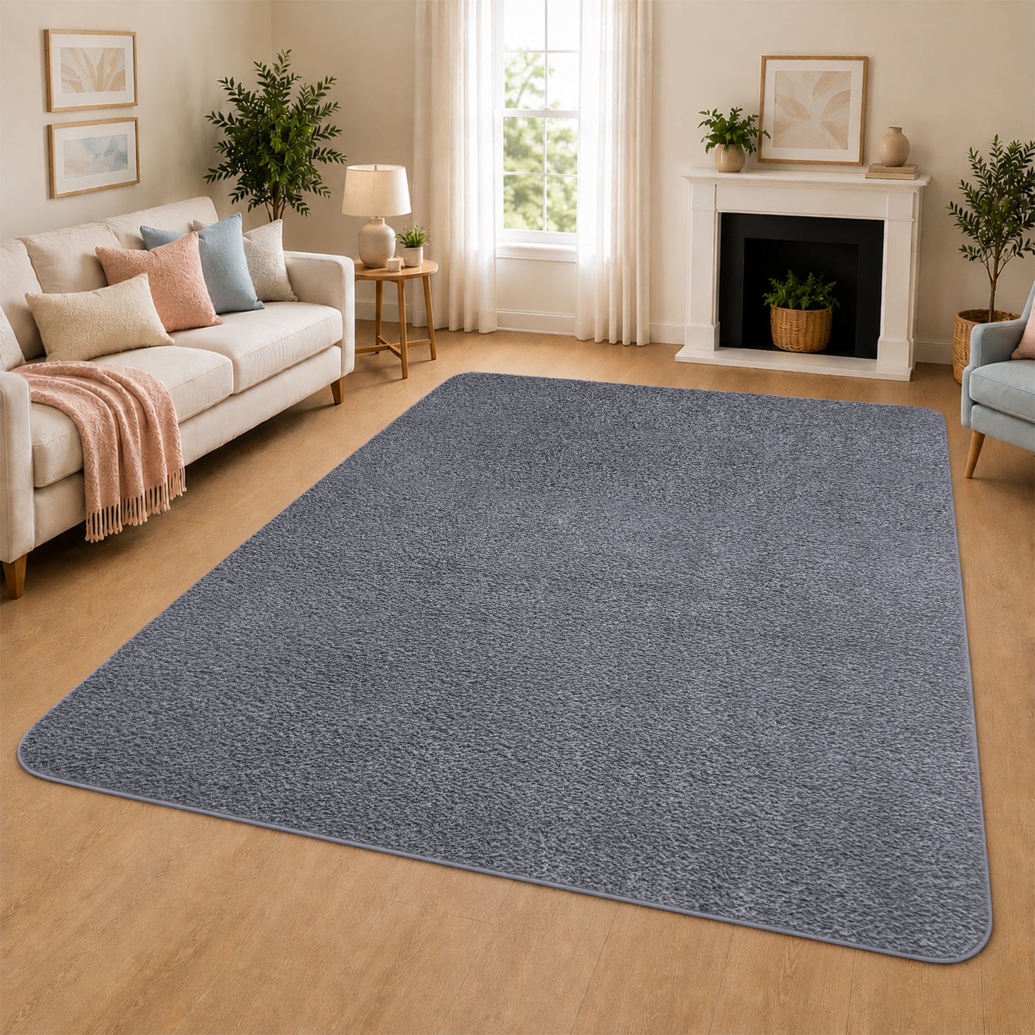 Fluffy Large Area Rug - Low Pile & Thick Pashmina Style