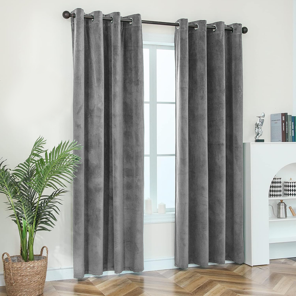 Grey Velvet Curtains