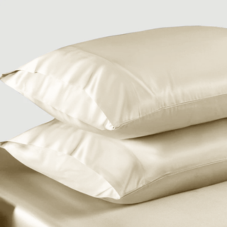 Ivory Satin Silk Pillowcases Pair