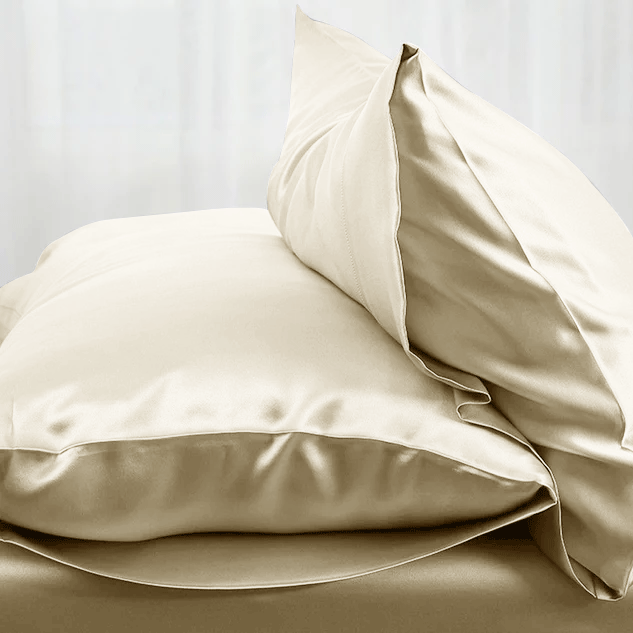 Ivory Satin Silk Pillowcases Pair