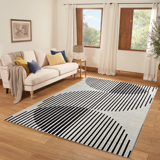 Large Area Living Room Rugs Pinstripe Printed