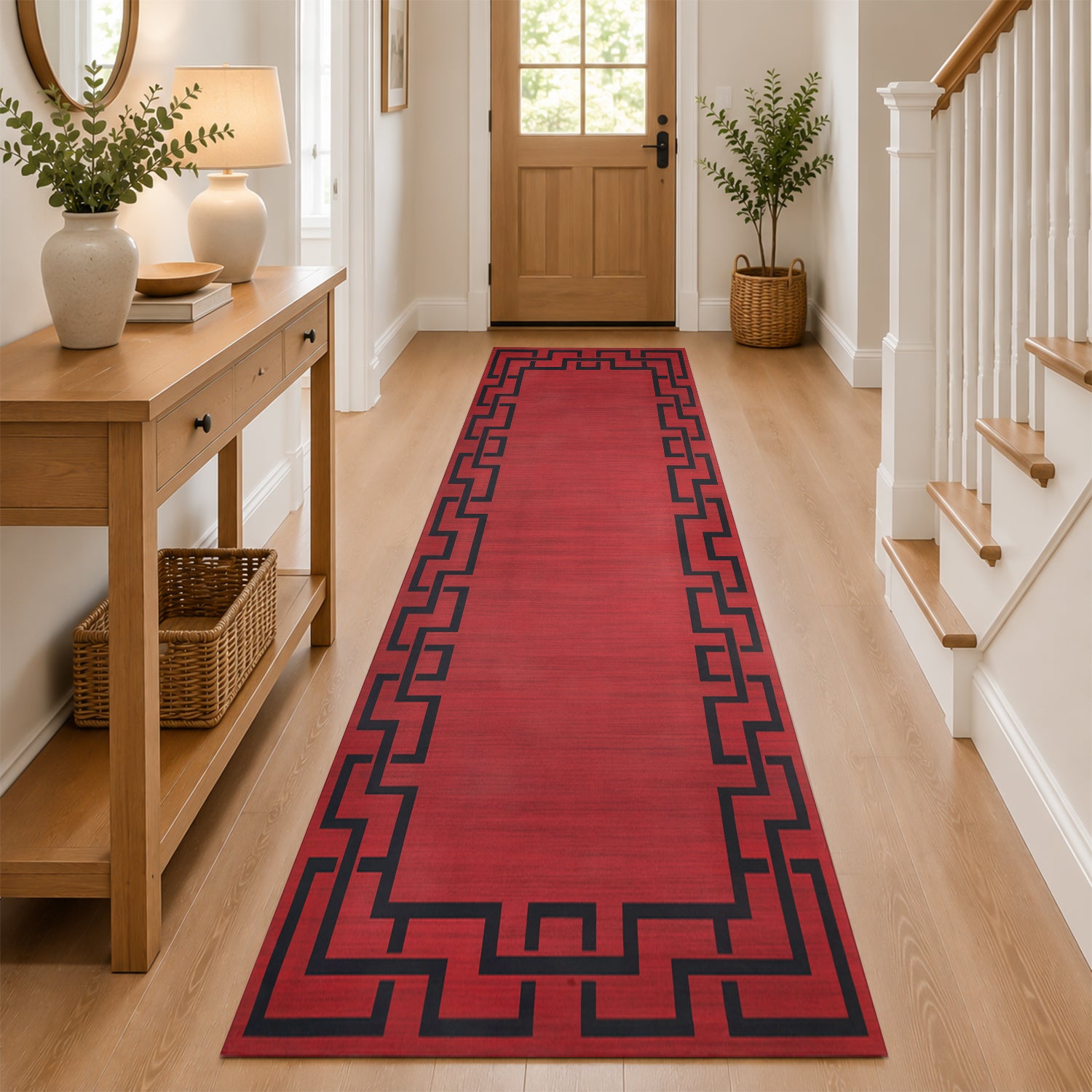 Modern Style Red Rug for Living Room