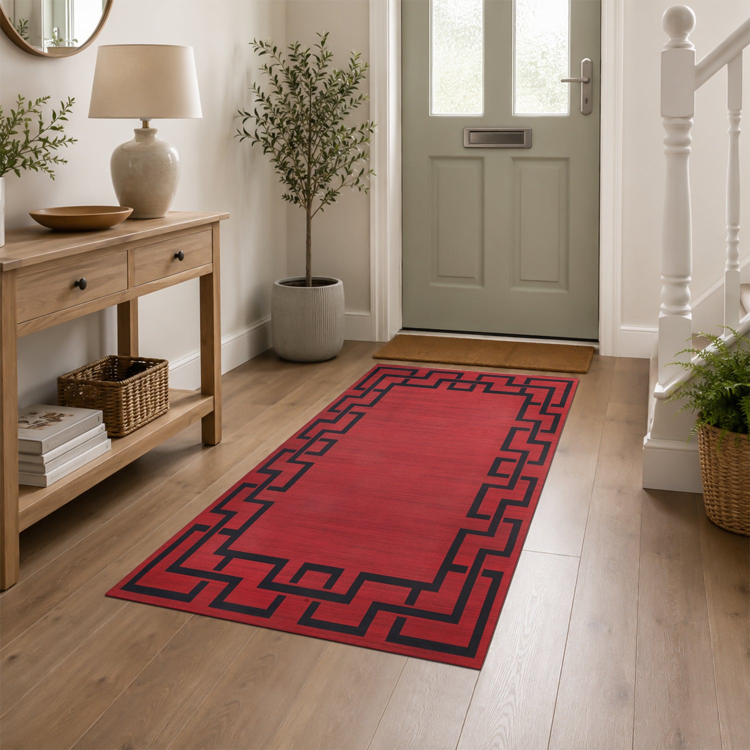 Modern Style Red Rug for Living Room